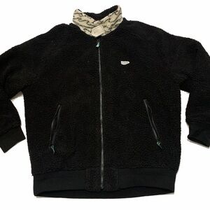 XL / Wellen Black Quilted Fleece Sherpa Jacket